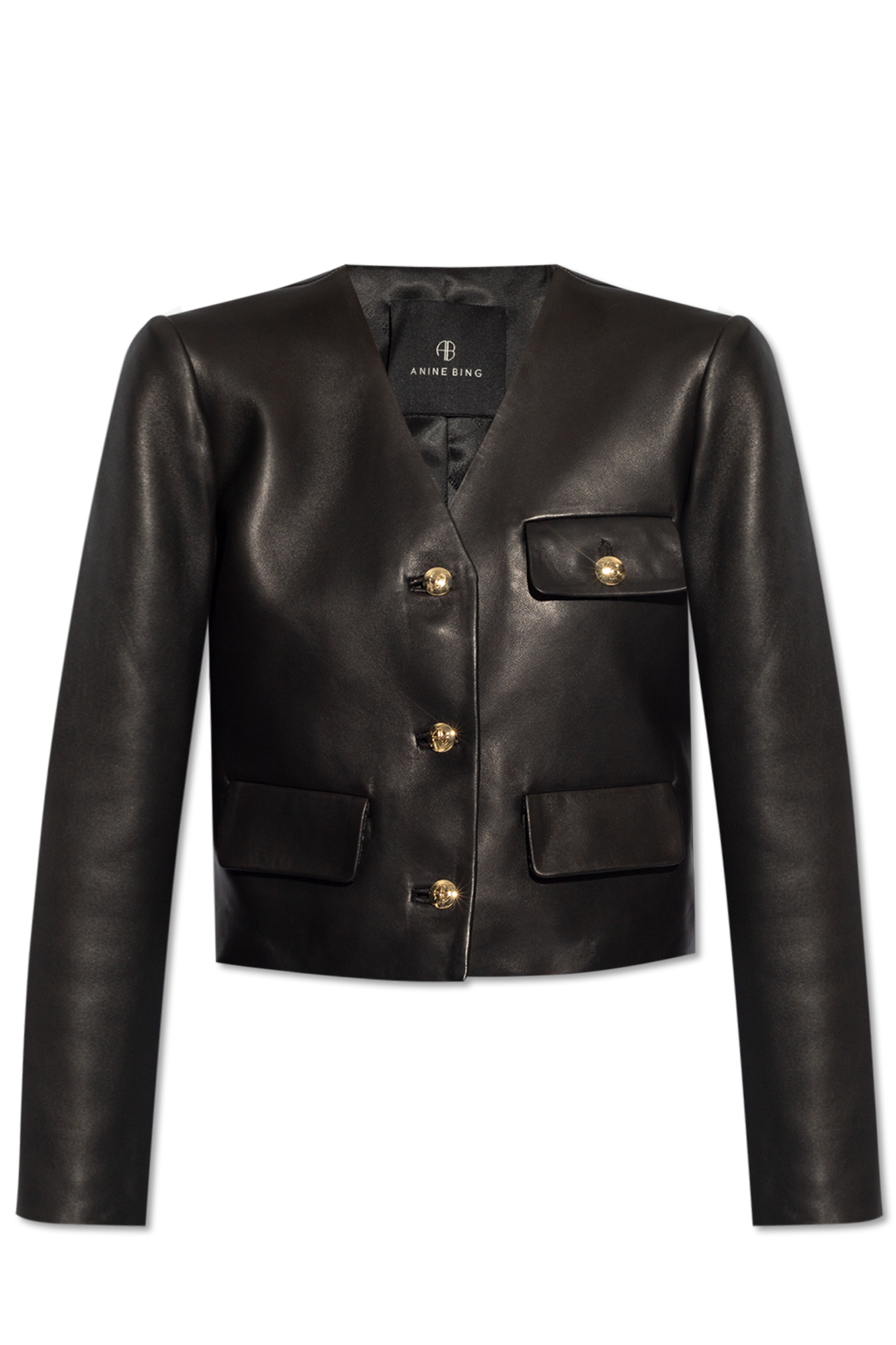 Black Cara leather jacket Anine Bing Vitkac Spain